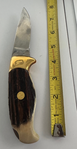 Franklin Mint Collector Folding Knife with Buck Photo on Handle - Picture 2 of 9