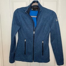 Spyder Blue Fleece Zip Up Sweater Jacket Small