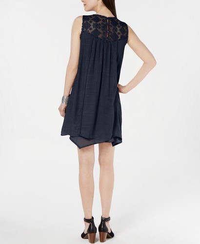 Style&co Women's Navy Sleeveless Jewel Neck Above the Knee Shift Dress Size S - Picture 2 of 2