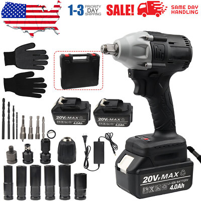 1/2'' High Power Driver Cordless Electric Impact Wrench Gun with Li-ion Battery