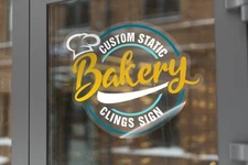 Custom window static cling decals | Static cling signs | Storefront static cling