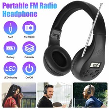 Portable FM Radio Headset Stereo Foldable Headphone Receiver for Church Meeting