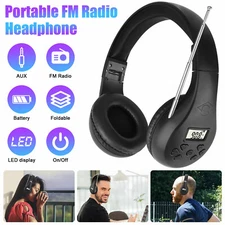 Portable FM Radio Headset Stereo Foldable Headphone Receiver for Church Meeting