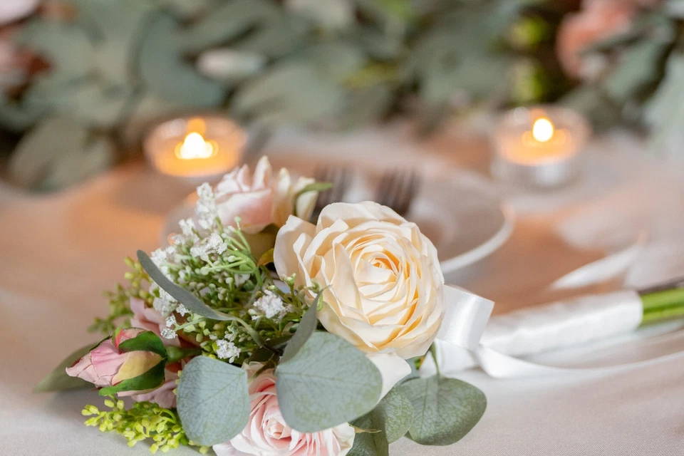 2 Ramos de Novia de Seda Premium Flores para Boda San Valentín Aniversario Foto 4 de 4