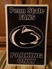 Penn State University Metal Football Clothing Nittany Lions Parking Only Garage