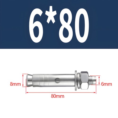 Anclaje de perno M6-M20 anclaje de carga pesada taco de carga pesada anclaje de cuña acero inoxidable A2 V2A - Imagen 7 de 46