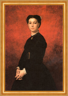 Bildnis einer jungen Frau Albert Anker 1867 Schweizer Maler  H A3 0604 Gerahmt