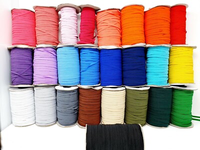 9 mm FLACHE Premium elastische VIELE FARBEN Gesichtsmasken, Nähen, Haarband, 1,2,3,5,10 m UK