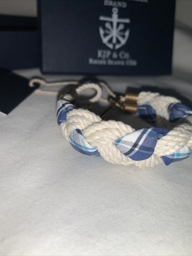 Kiel James Patrick Seilarmband UVP £70 S-L Ankerbefestigung/Weiß & Blau kariert - Bild 2 von 8