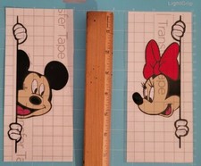 Peeking Mickey  Minnie w/shimmer bow color Decal water proof XL 7in