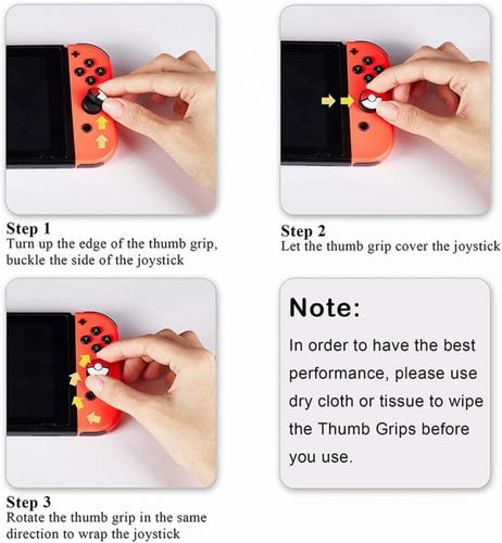 Thumb Grip Caps for Nintendo Switch/OLED/Lite Controller, 4 Buttons Silicone - Picture 6 of 6