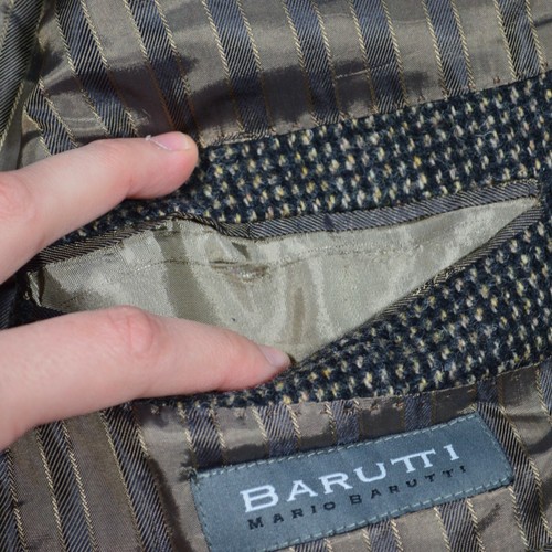 Harris Tweed Mario Barutti Hand Woven Wool Brown Country Blazer Jacket 44 S - Picture 11 of 12