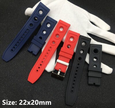 22 mm Kautschuk Uhrenarmband Armband für Breitling Navitimer & Avenger + Tools