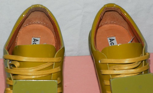 ACNE STUDIOS ADRIANA LIME GREEN LEATHER SNEAKERS Sz. 37IT/7US - Picture 5 of 7
