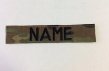 CUSTOM EMBROIDERED MULTICAM SCORPION OCP NAME TAPE, NEW, W/ HOOK FASTENER