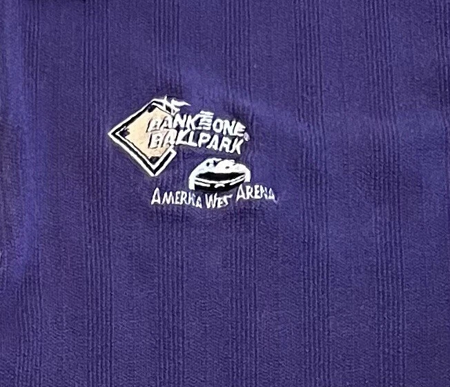 VTG 90s Bank One Ballpark America West Arena Usher’s Polo Shirt Purple MLB #2 - Image 4 of 4