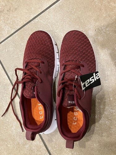 Tesla Men's Knit Pattern Sports Runnin TF-X574-BGD (SIZE MEN 9.5) Burgundy