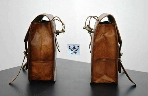 Alforjas Bolsa Lateral Moto Cuero Marrón 2 Bolsas Alforjas Bolsa Sillín - Imagen 3 de 16