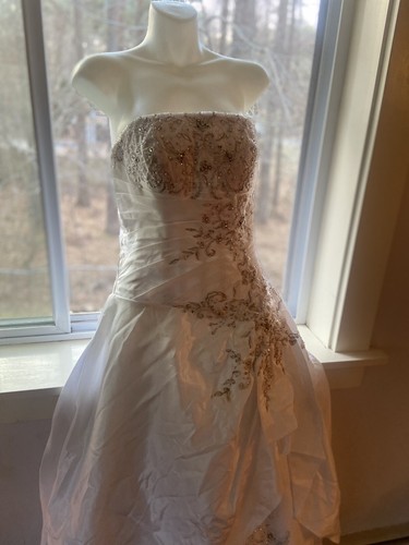 Abito da sposa senza spalline con perline taglia 6 - Foto 14 di 16