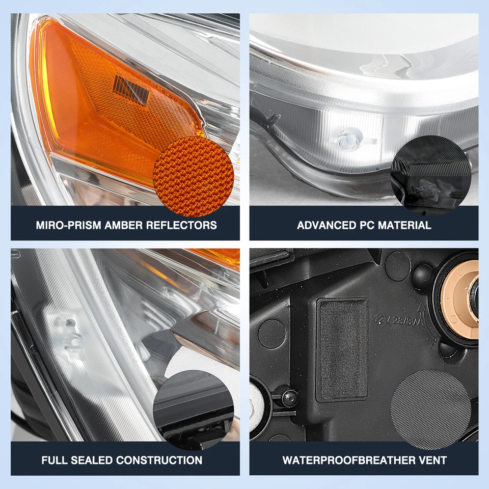 Faros proyectores halógenos cromados diestros+derechos con bombillas para Chevy Equinox 2010-2015 Foto 3 de 4