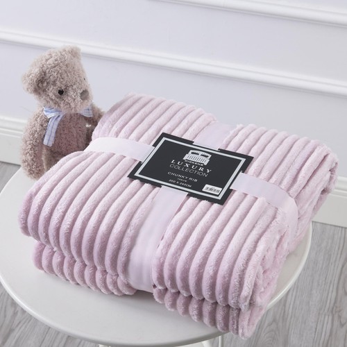 CHUNKY RIB POPCORN WAFFLE LUXURY BLANKET FLEECE THROW SOFA WARM COSY EXTRA LARGE - Picture 7 of 30