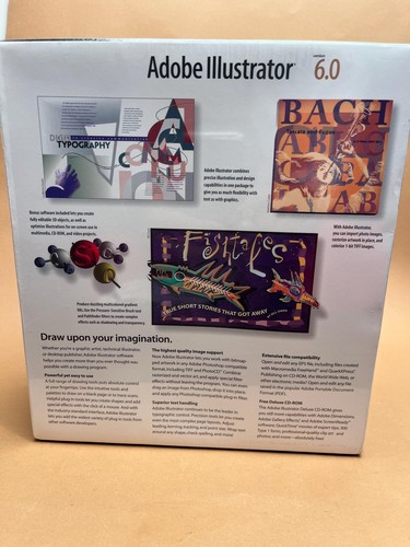 Adobe Illustrator 6.0 Macintosh logiciel vintage scellé 1996 CD Mac original - Photo 4/7