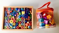 Paket Holzperlen zum F&auml;deln von Ketten