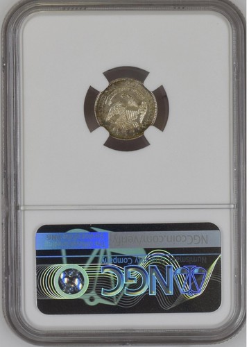 CAPPED BUST Half Dime 5 Cents 1833, NGC UNC Details,Toned Still Nice Rare Grade - Picture 2 of 4