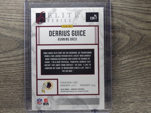 2018 Donruss The Elite Series Rookies #R7 Derrius Guice - Picture 2 of 2
