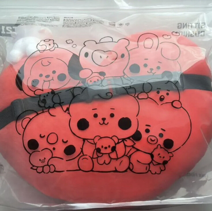 BTS BT21 TATA Rj Sitting Cushion Plush Line Friends Official