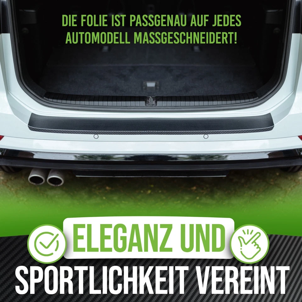 Protector de borde de carga adecuado para VW Passat B7 Variant 2010 - 2014 protección de pintura de carbono - Imagen 3 de 4