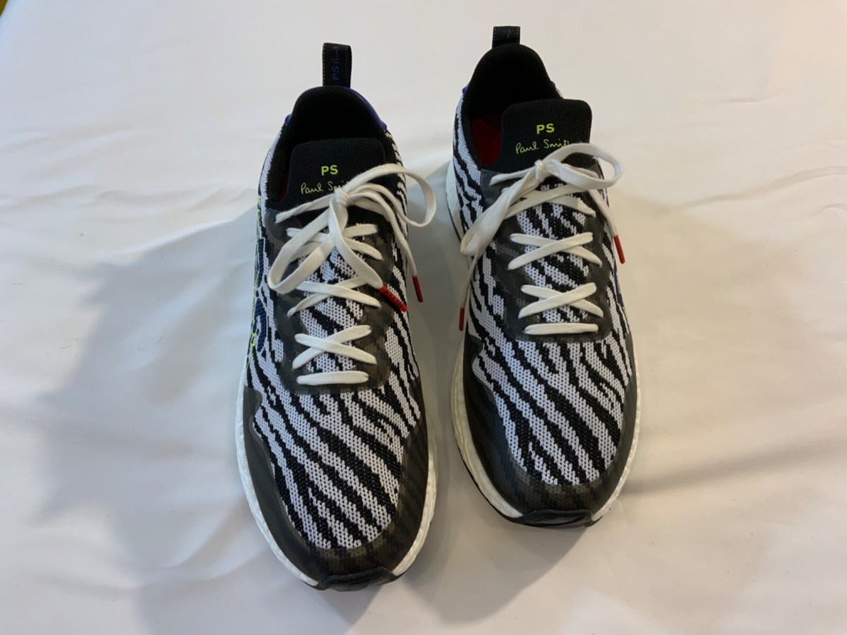 Paul Smith Mens Black/White Knit Slip On Sneakers Shoes Size 