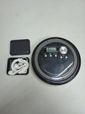 Onn ONB14AV202 Black Portable CD Player w/ FM Radio W/ Earbuds and ESP - TESTED