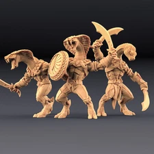 Snakeman Fighter Miniature | D&D DnD | 