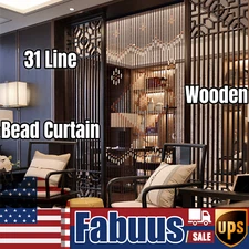 31 Line Bead Curtain, String Door Curtains Beaded Wooden Curtain For Doorway
