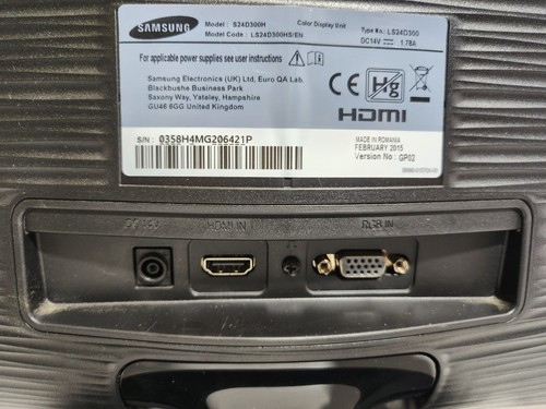 Samsung S24D300H monitor 24" Vga HDMI lcd LED FHD per pc computer nero S24D300 - Afbeelding 7 van 7