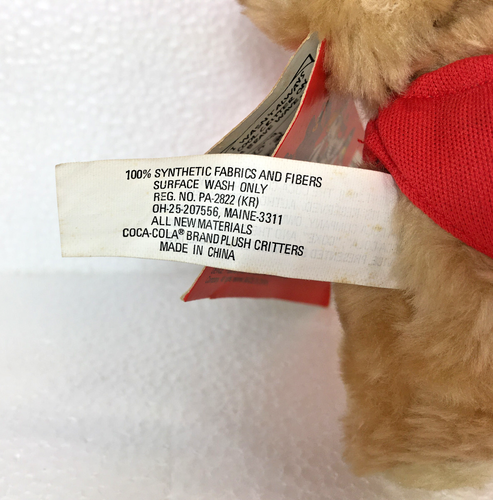 COCA~COLA BRAND PLUSH CRITTERS ~ BROWN BEAR - Picture 8 of 11
