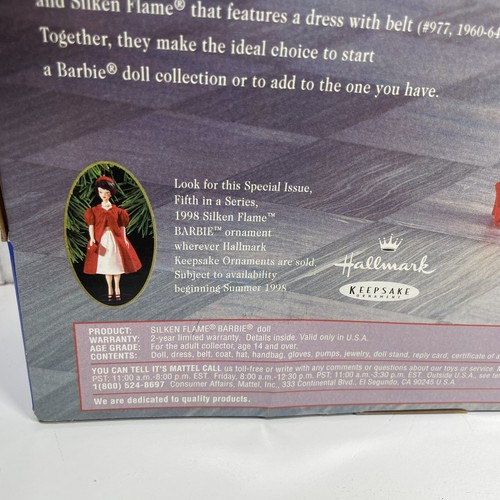 Vintage 1997 Silken Flame Barbie 1962 Reproduktion Modepuppe Sammler - Bild 11 von 13