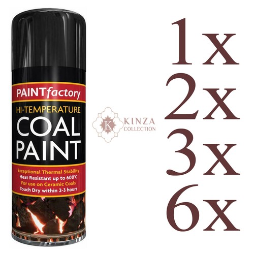 400ML HIGH TEMPERATURE BLACK HEAT RESISTANT COAL SPRAY PAINT GAS FIRE