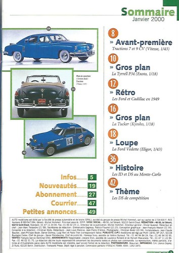 AUTO MODELISME N°43 TRACTIONS 7 ET 9 CV / FORD ET CADILLAC EN 1949 /FORD VEDETTE - Picture 2 of 2