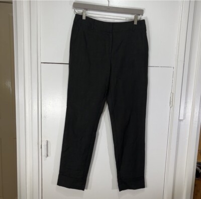 TOAST Trousers Black Grey Wool Linen Blend Slim Rolled Hem Size UK 10R C4CR7 
