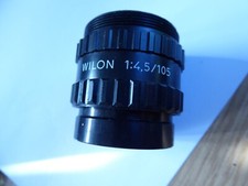 Will Wetzlar WILON 105mm F4.5 Enlarging Lens for Darkroom. Stock No A71 CLEAR