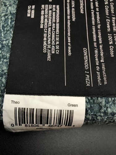 NEW 1 KENNETH COLE THEO STANDARD PILLOW SHAM Green 20"x 26" Cotton - Picture 4 of 4