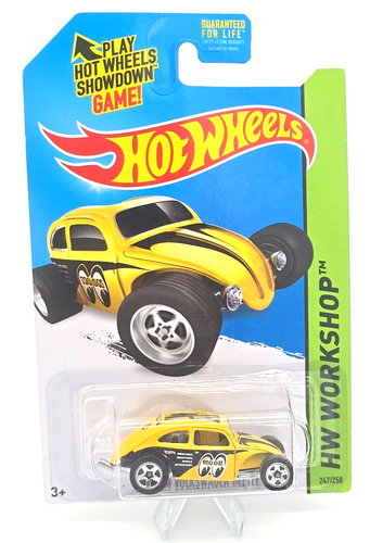 Hot Wheels Custom Volkswagen Beetle Mooneyes Yellow HW Workshop #247 - 第 1/6 張圖片