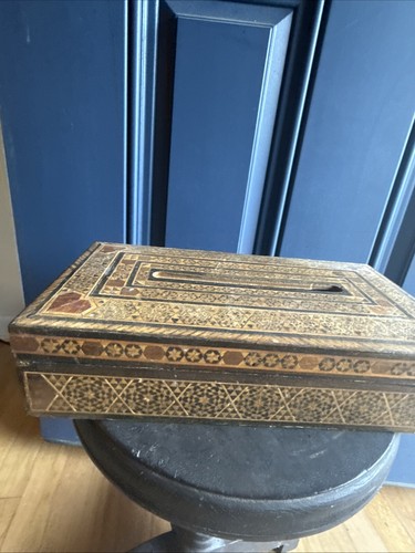 Damascus Micro Mosaic Tissue Wood Box Old / Vintage 1940-1960 Inlay Marquetry - 第 1/19 張圖片