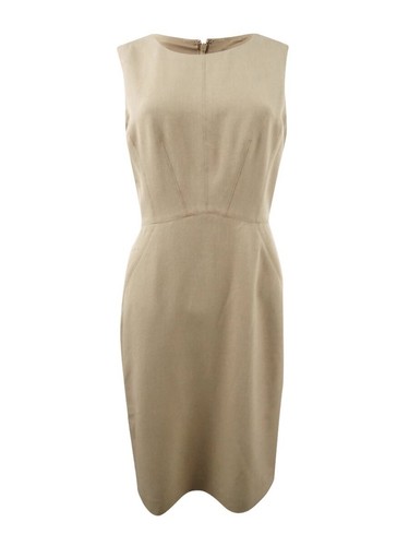 Kasper Women's Petite Crepe Seamed Sheath Dress (10P, Toffe)