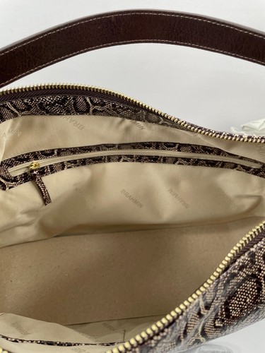 Bolso de Hombro Brahmin Heather Espresso Caswell Cuero Estampado Animal Nuevo con Etiquetas - Imagen 7 de 8