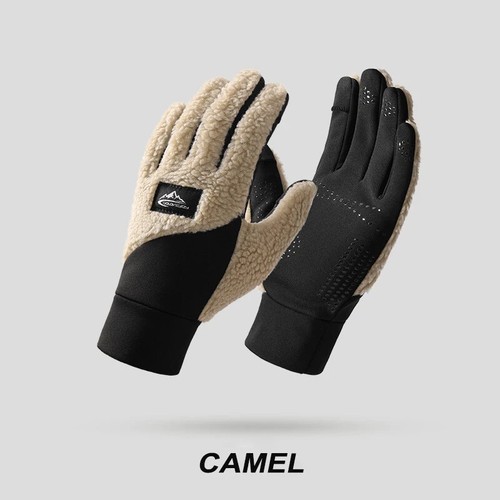 Winter Fleece Thermal Motorrad Thermal Warm Handschuhe Polar Teddy Samt Fäustlin - Bild 9 von 17