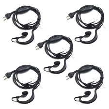 5 x Clip Ear Earpiece Headset for Midland Two Way Radio Walkie Talkie 2 Pin