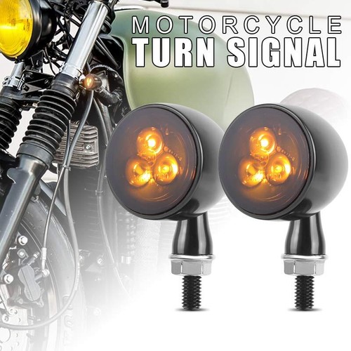 2X Motorcycle LED Turn Signal Indicator Lights Blinker Smoke Amber Universal - Picture 2 of 8